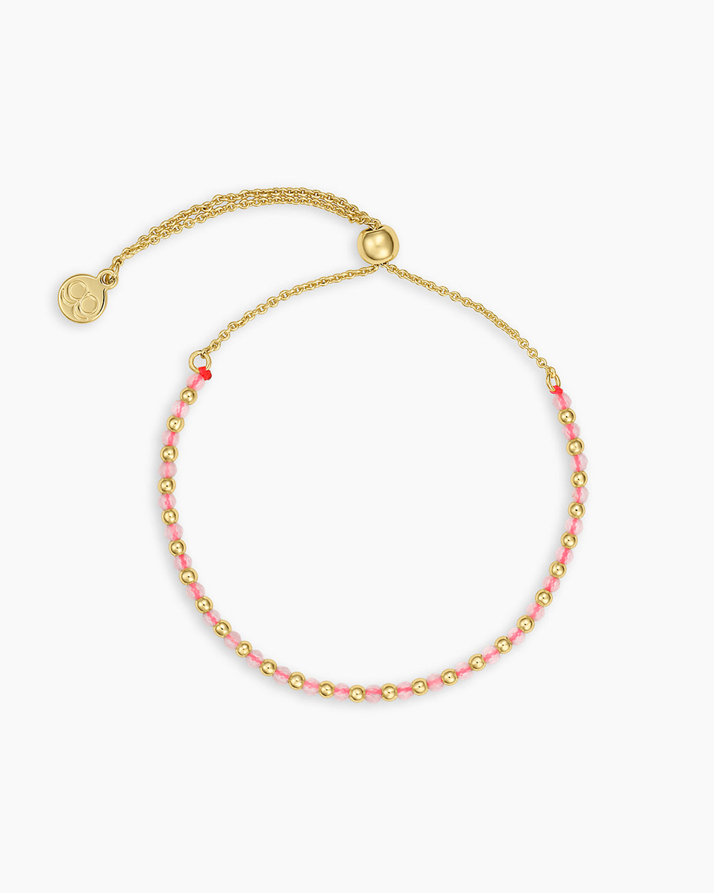 Power Gemstone Brooks Bracelet for Confidence || option::18k Gold Plated, Rose Quartz - Love