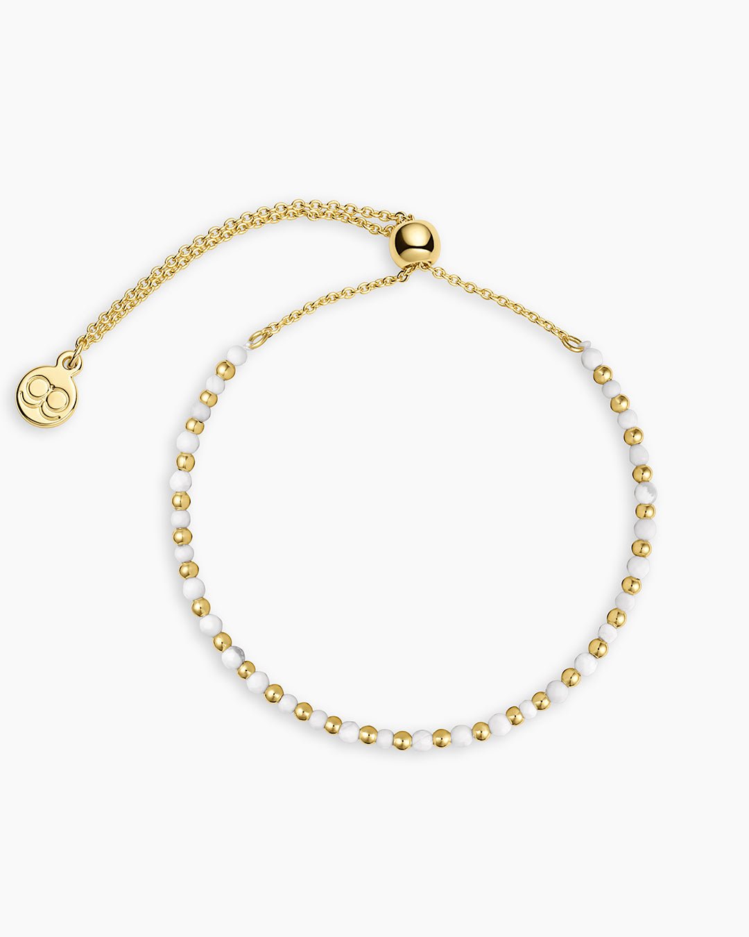 Power Gemstone Brooks Bracelet for Calming || option::Gold Plated, Howlite