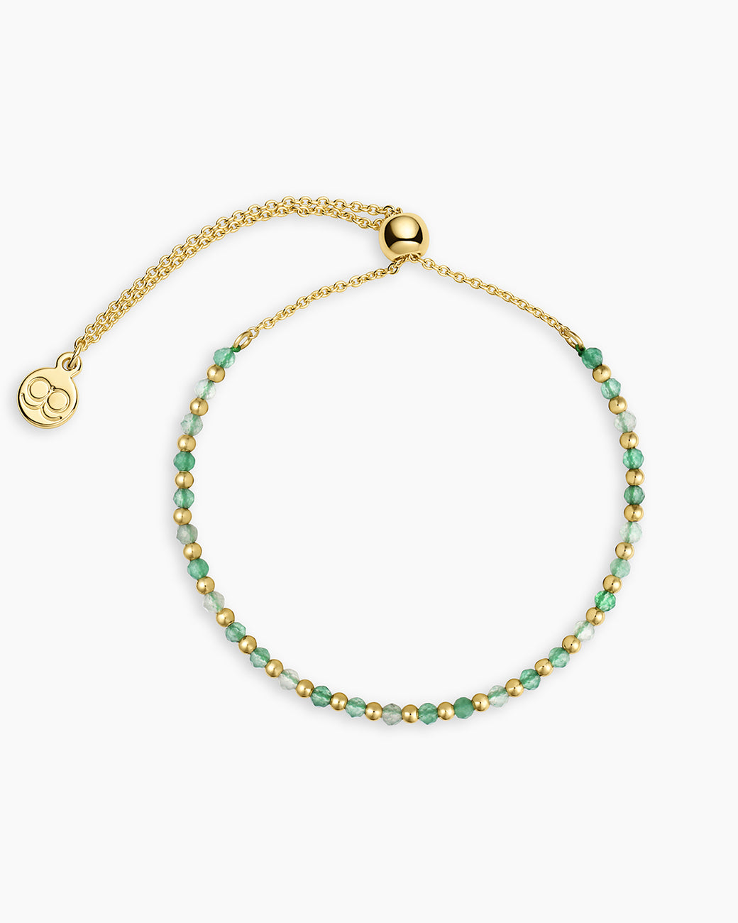 Power Gemstone Brooks Bracelet for Luck || option::18k Gold Plated, Aventurine - Luck