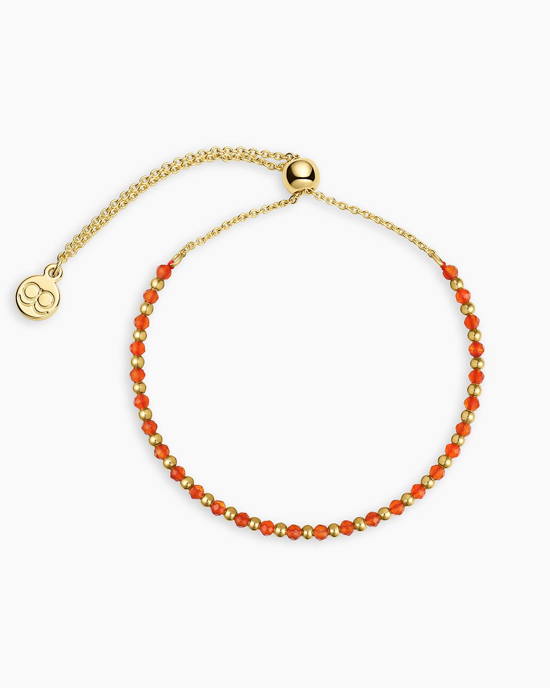 Power Gemstone Brooks Bracelet for Confidence || option::Gold Plated, Orange Agate