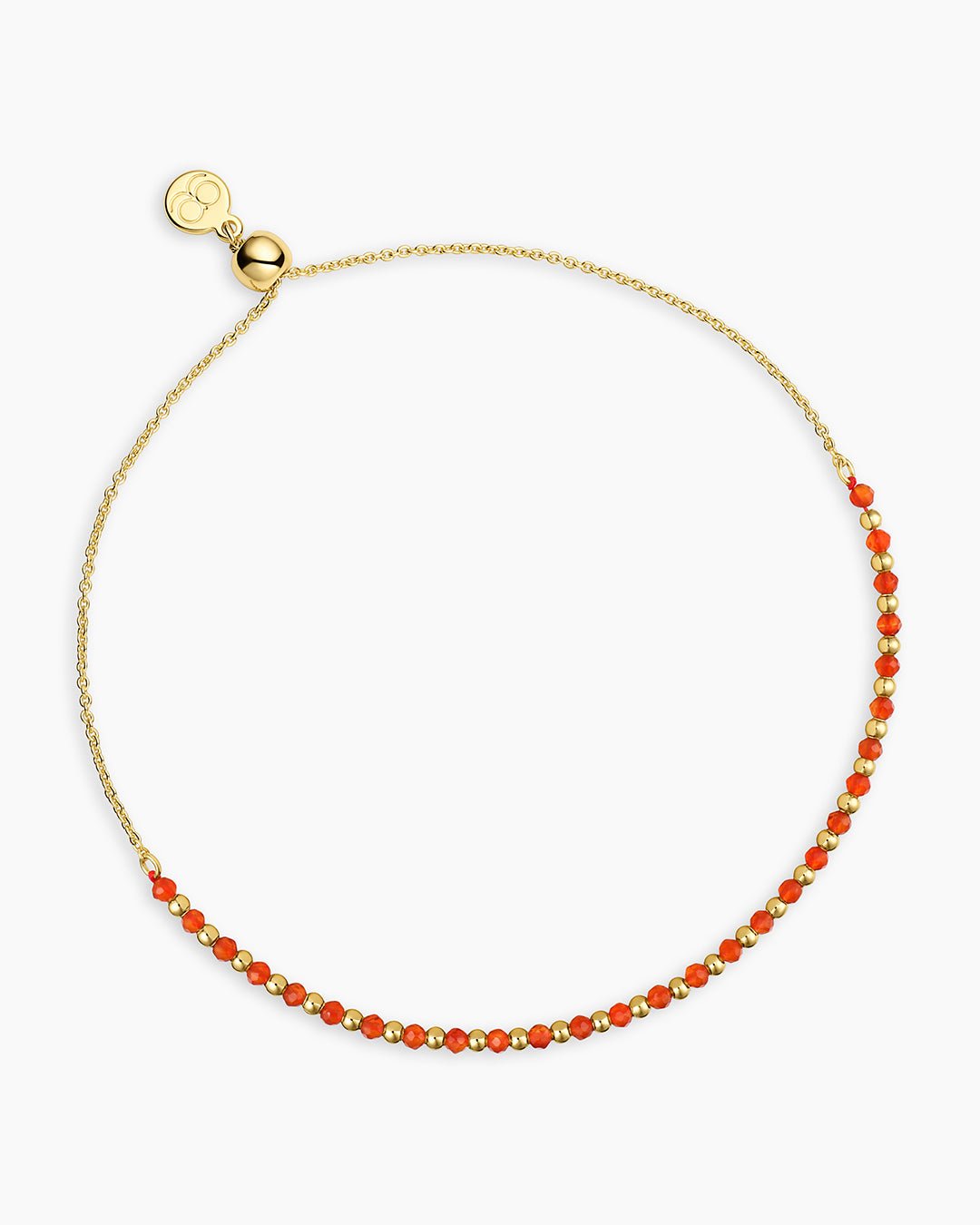 Power Gemstone Brooks Bracelet for Confidence || option::Gold Plated, Orange Agate
