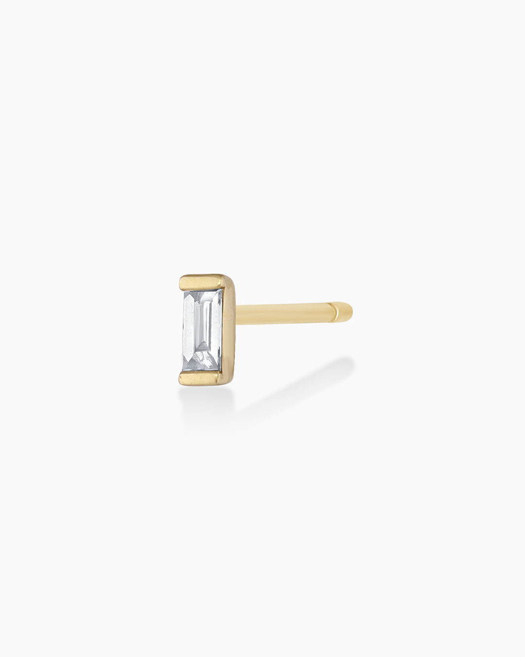 14k solid gold | gorjana jewelry | Diamond Morgan Stud | Diamond baguette single stud