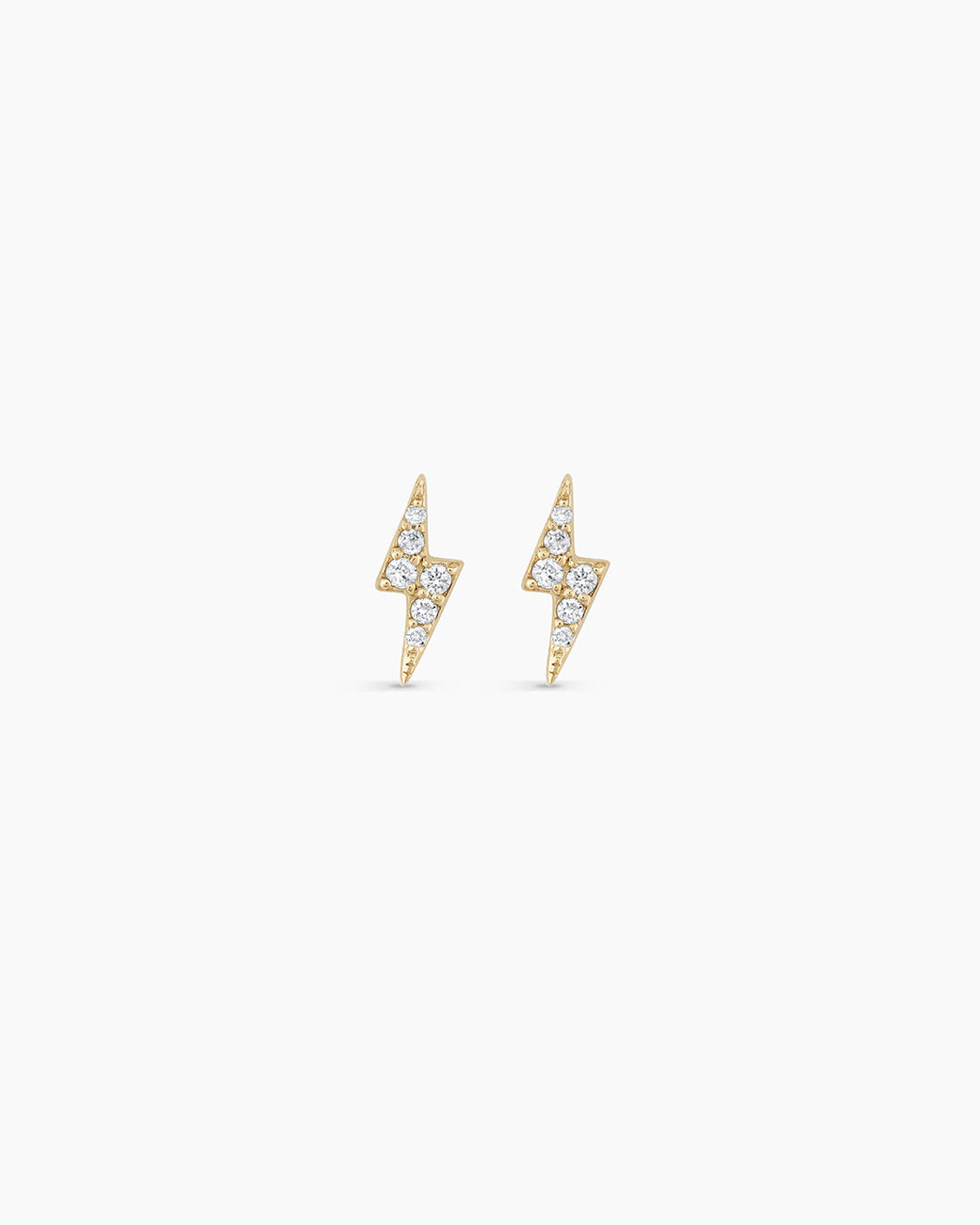 Diamond Lightning bolt earrings || option::14k Solid Gold