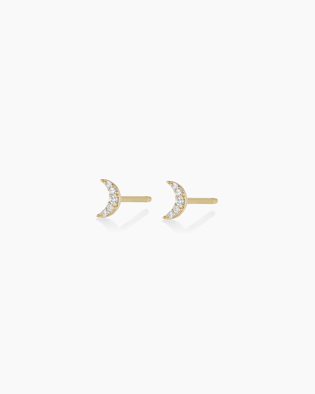 Pave Moon Threaded Flat Back Earring