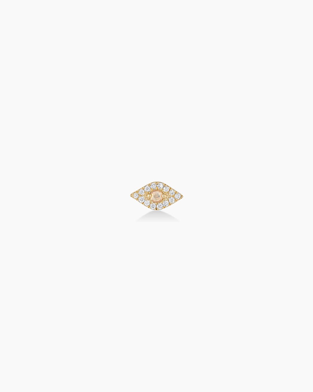 DiamondEvil Eye StudsDiamond and Opal earrings || option::14k Solid Gold, Single