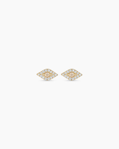 Diamond Evil Eye Studs