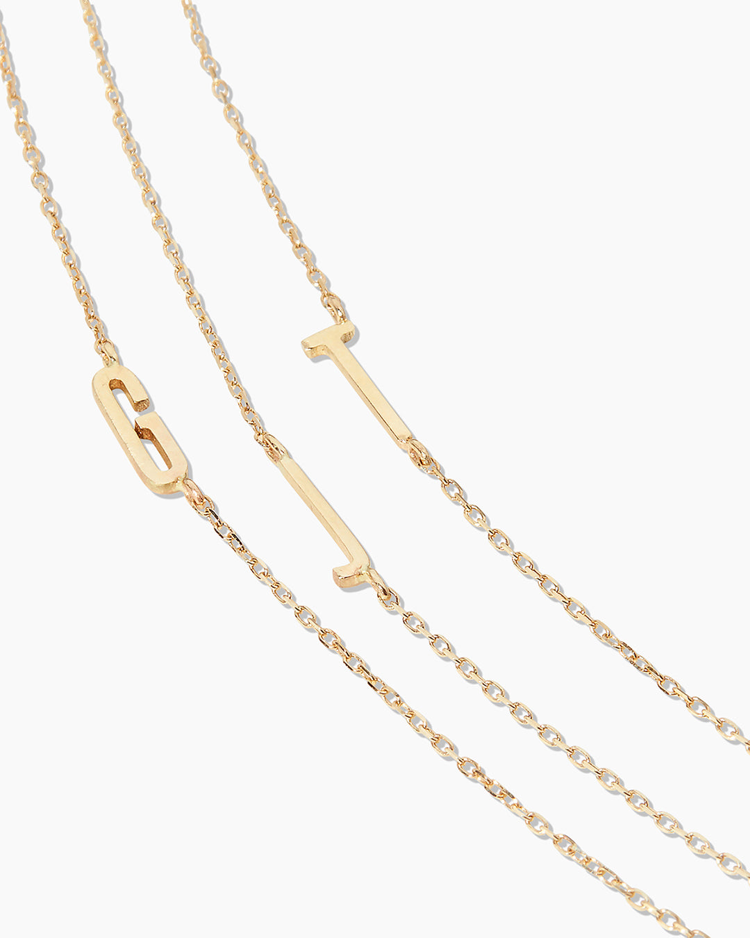 Alphabet Necklace || option::14K Solid Gold, A