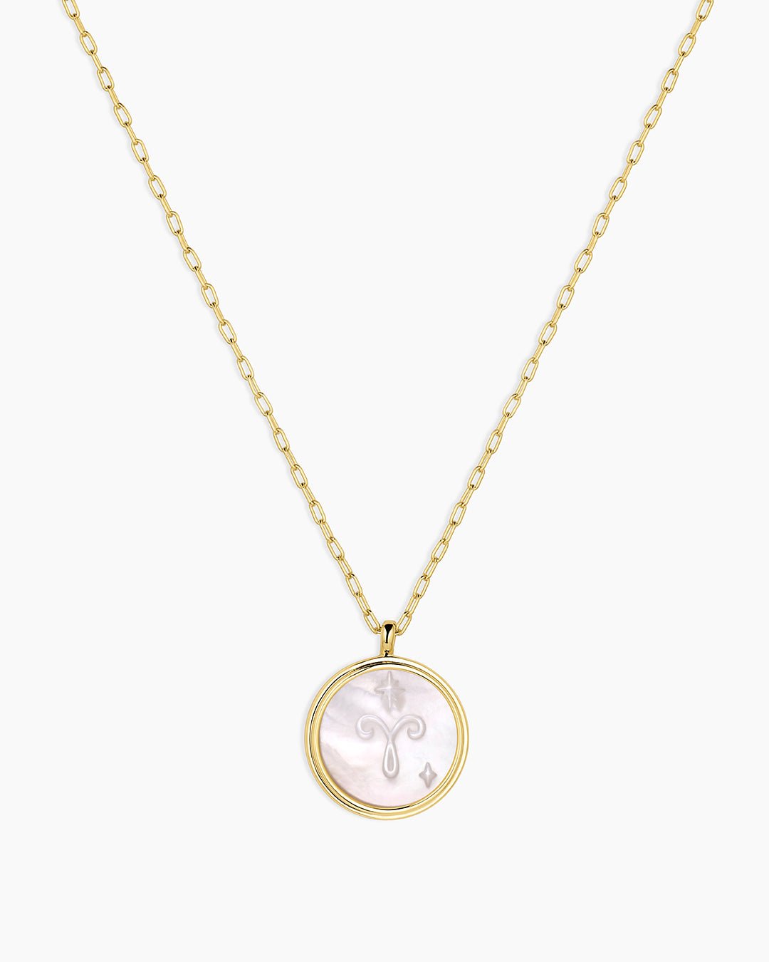 Zodiac Necklace - Gemini, Astrology Coin Necklace, Gemini Necklace || option::Gold Plated, Aries
