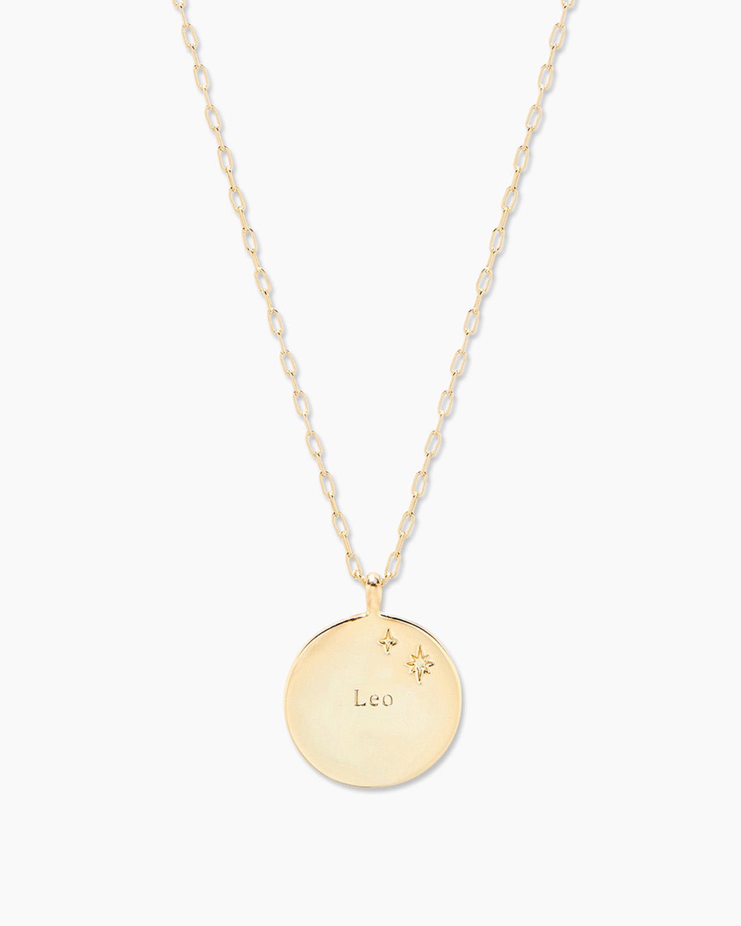 Zodiac Necklace - Leo,  Astrology Coin Necklace,  Leo Necklace   || option::Gold Plated, Leo