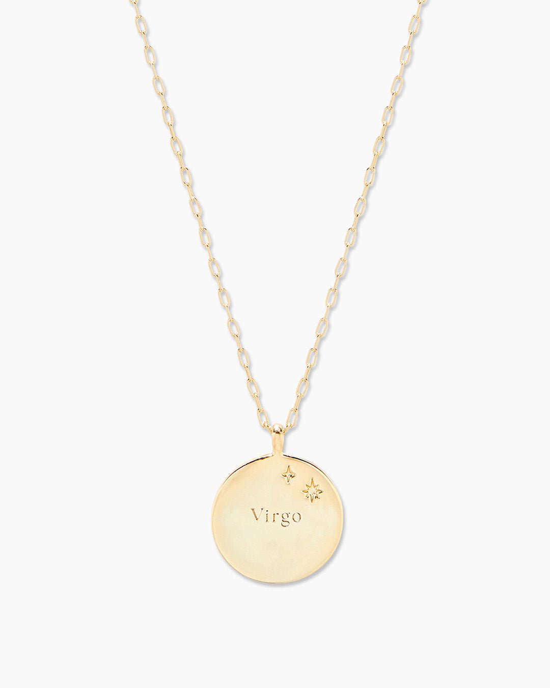 Zodiac Necklace - Virgo,  Astrology Coin Necklace,  Virgo Necklace   || option::Gold Plated, Virgo
