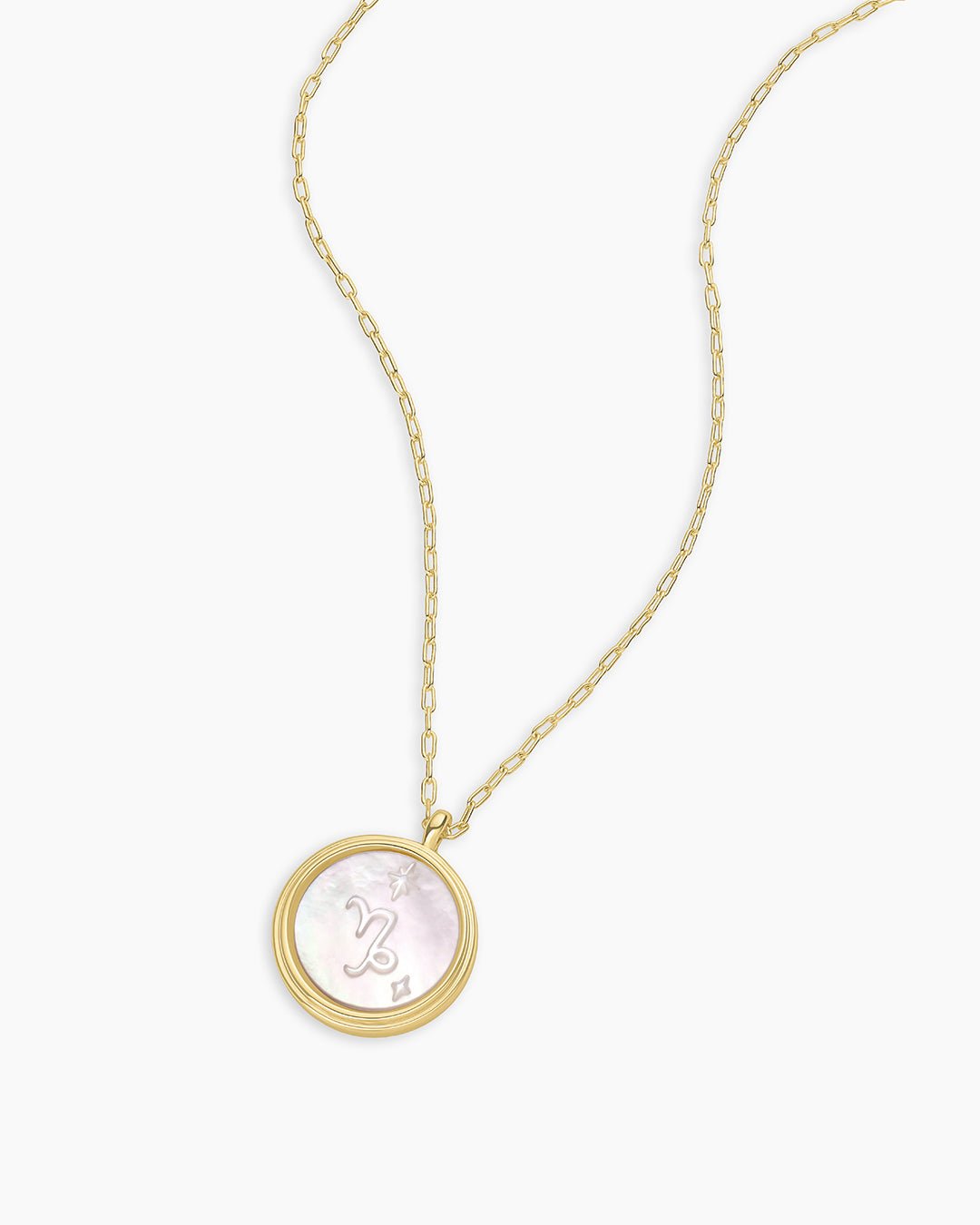 Zodiac Necklace - Aquarius, Astrology Coin Necklace, Aquarius Necklace || option::Gold Plated, Capricorn