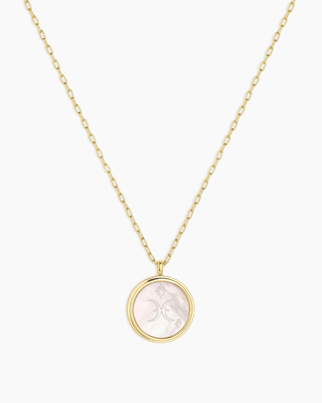 Zodiac Necklace - Aquarius, Astrology Coin Necklace, Aquarius Necklace || option::Gold Plated, Pisces