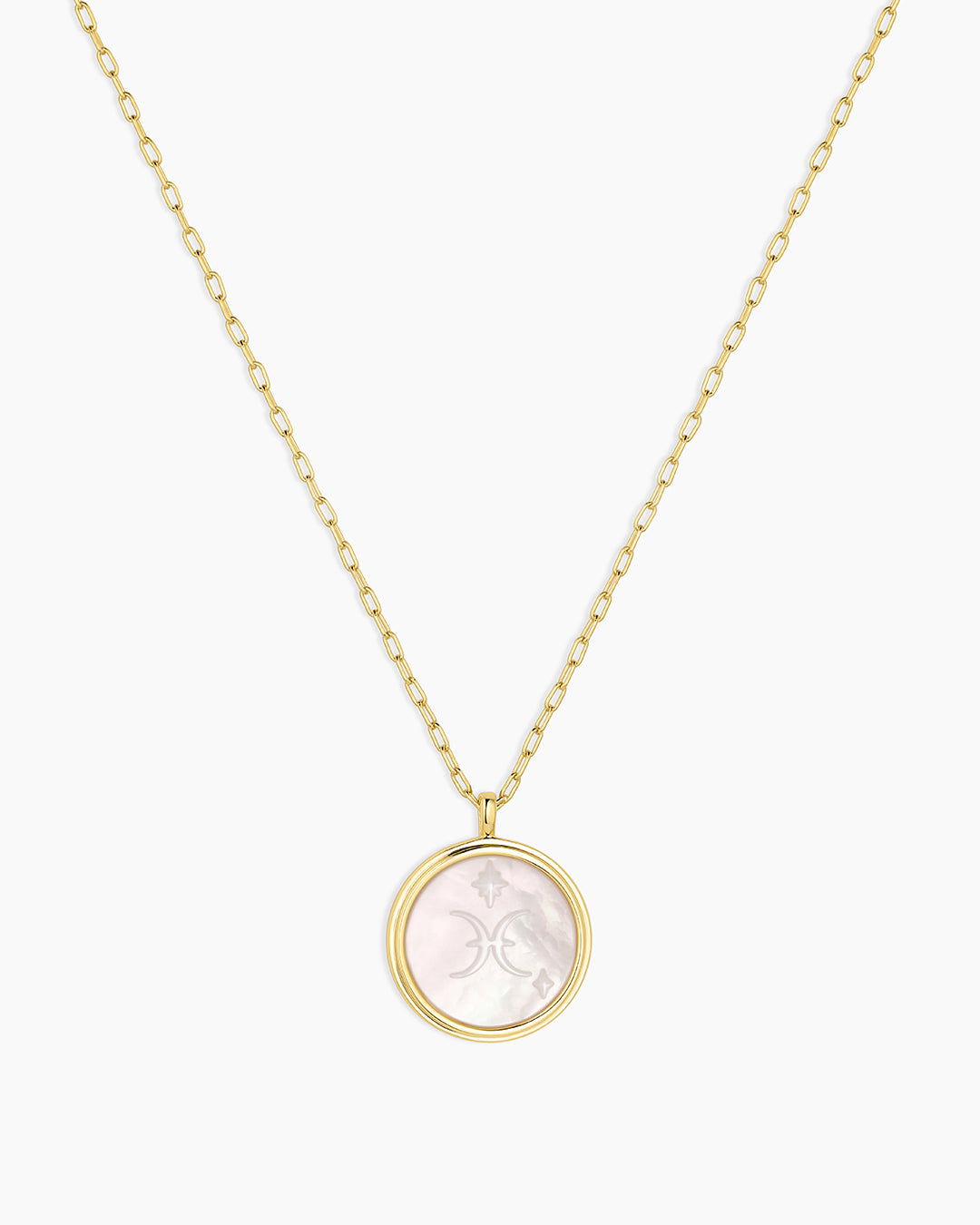 Zodiac Necklace - Aquarius, Astrology Coin Necklace, Aquarius Necklace || option::18k Gold Plated, Pisces