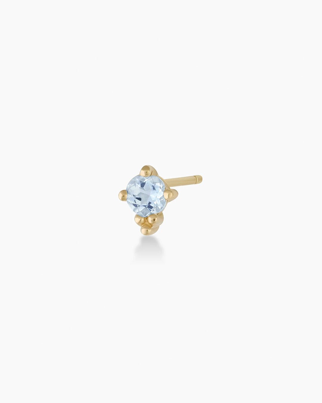 14k gold | gorjana jewelry | Aquamarine Trinity Stud | Blue stud earring | March birthstone