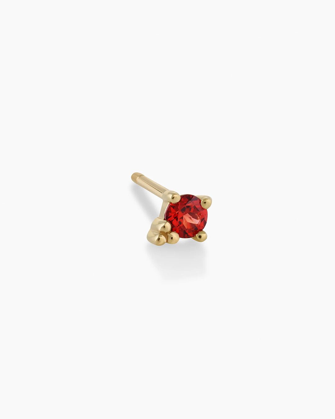 14k gold | gorjana jewelry | Garnet Trinity Stud | Red stud earring | January birthstone
