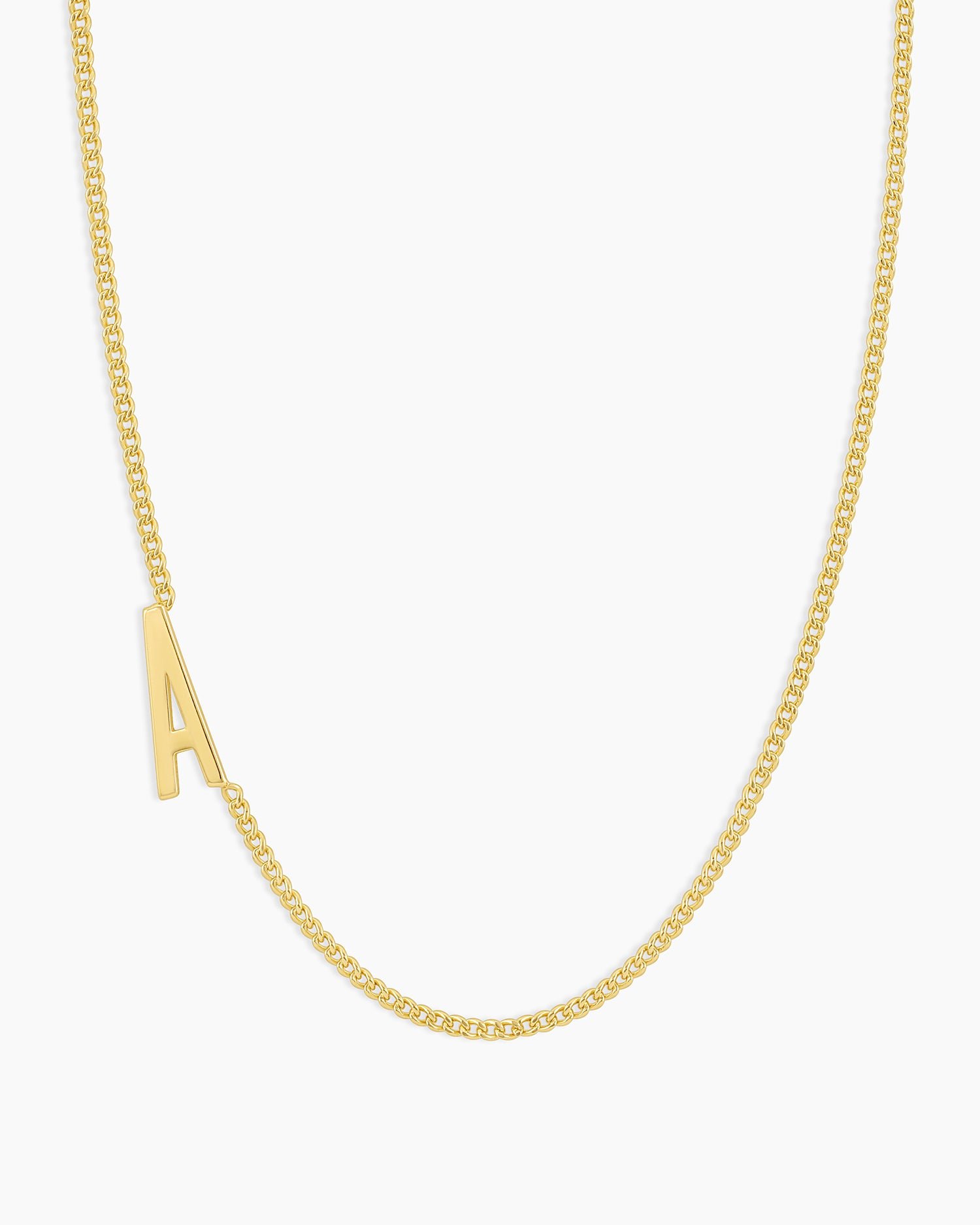 Wilder Alphabet Necklace Alphabet Necklace #A || option::Gold Plated, A