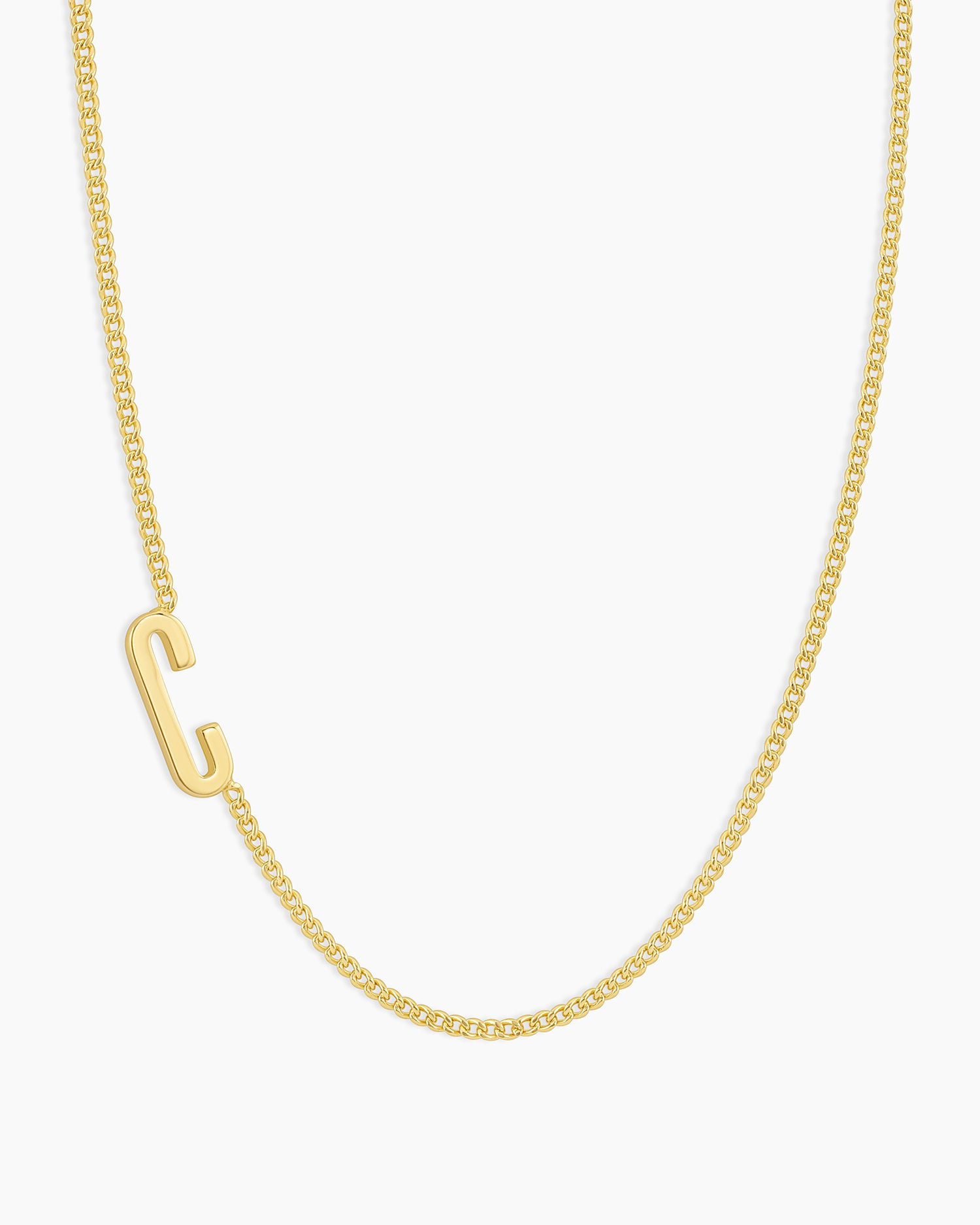 Wilder Alphabet Necklace Alphabet Necklace #C || option::Gold Plated, C