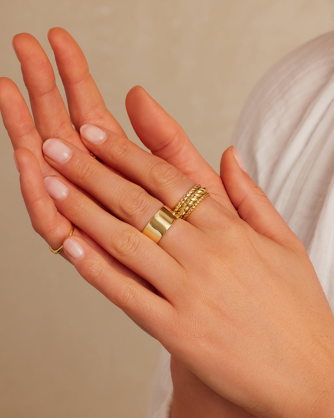Crew Ring set twisted Gold Plated Ring || option::Gold Plated