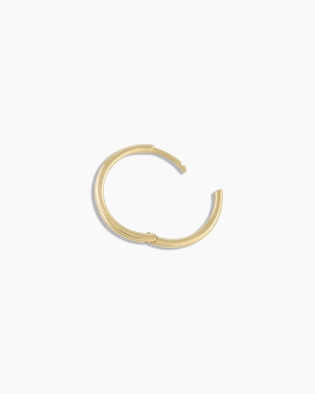 Classic Gold Huggie || option::14k Solid Gold, 15mm, Single