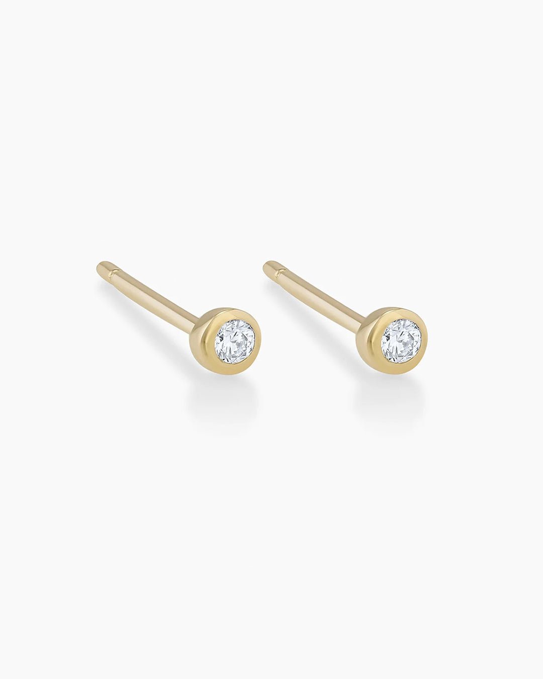 Classic Diamond Stud || option::14k Solid Gold, Pair