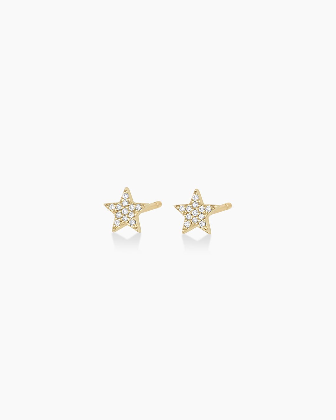 Diamond Star Studs || option::14k Solid Gold, Pair