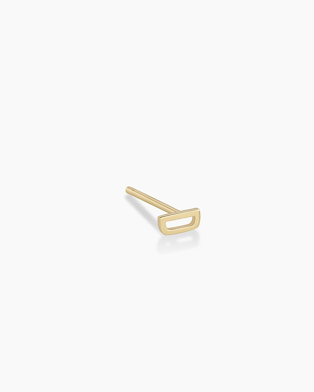 Alphabet earring stud || option::14k Solid Gold, D, Single
