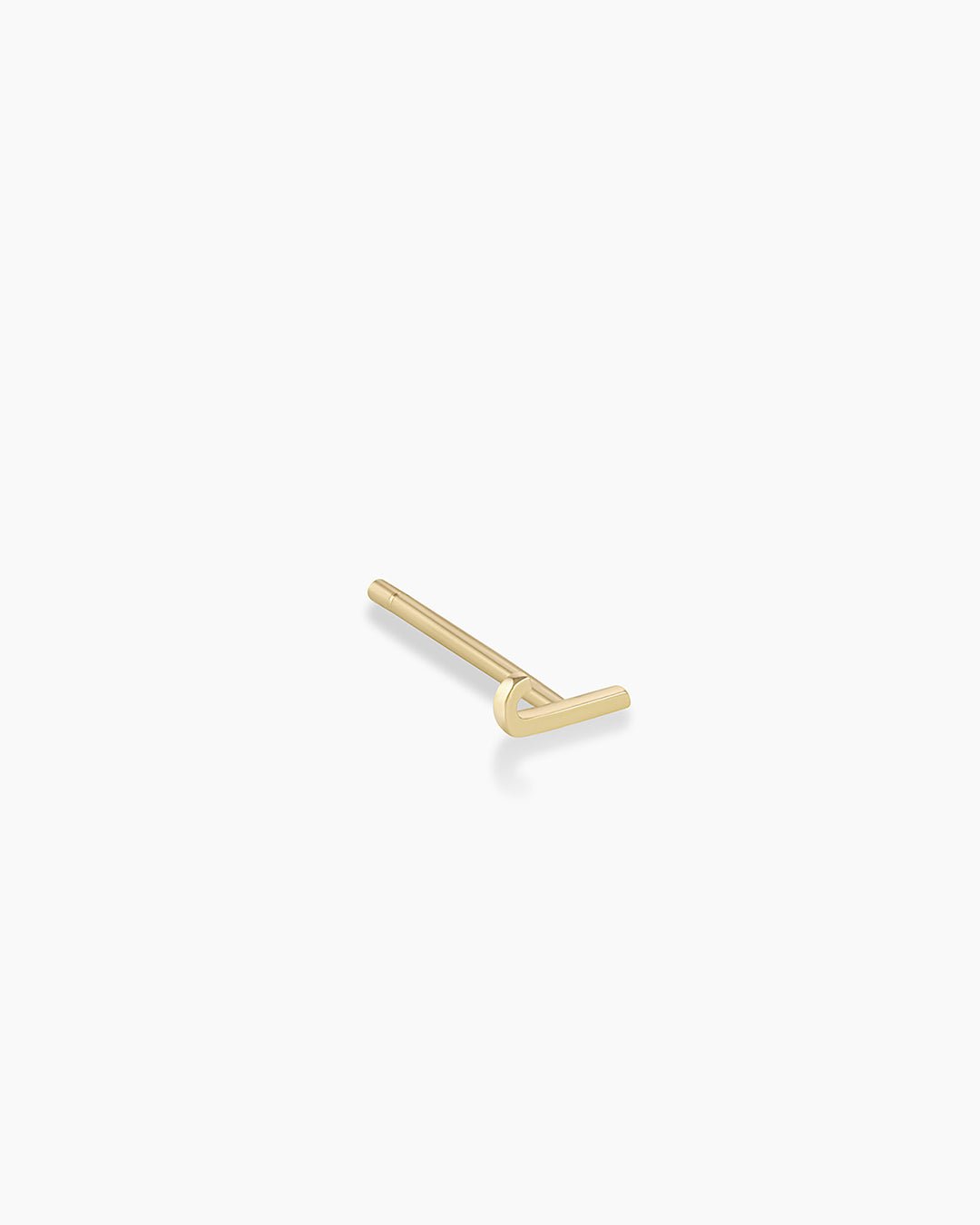 Alphabet earring stud || option::14k Solid Gold, J, Single