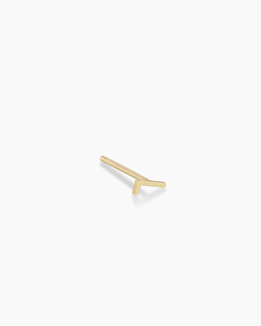 Alphabet earring stud || option::14k Solid Gold, L, Single