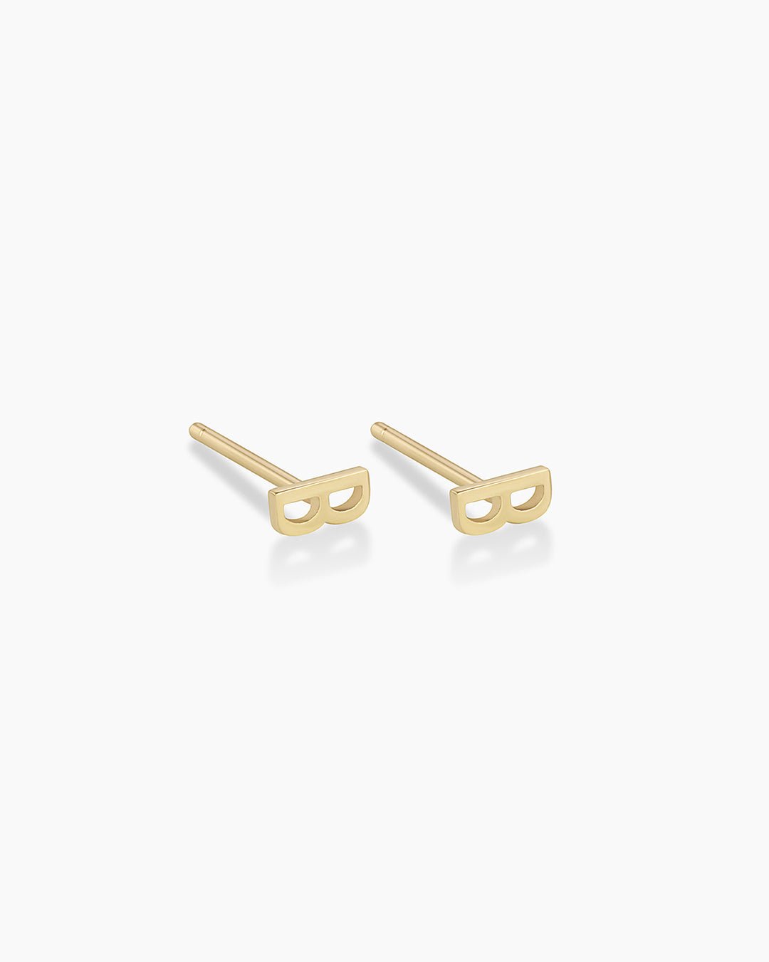 Alphabet earring stud || option::14k Solid Gold, B, Pair