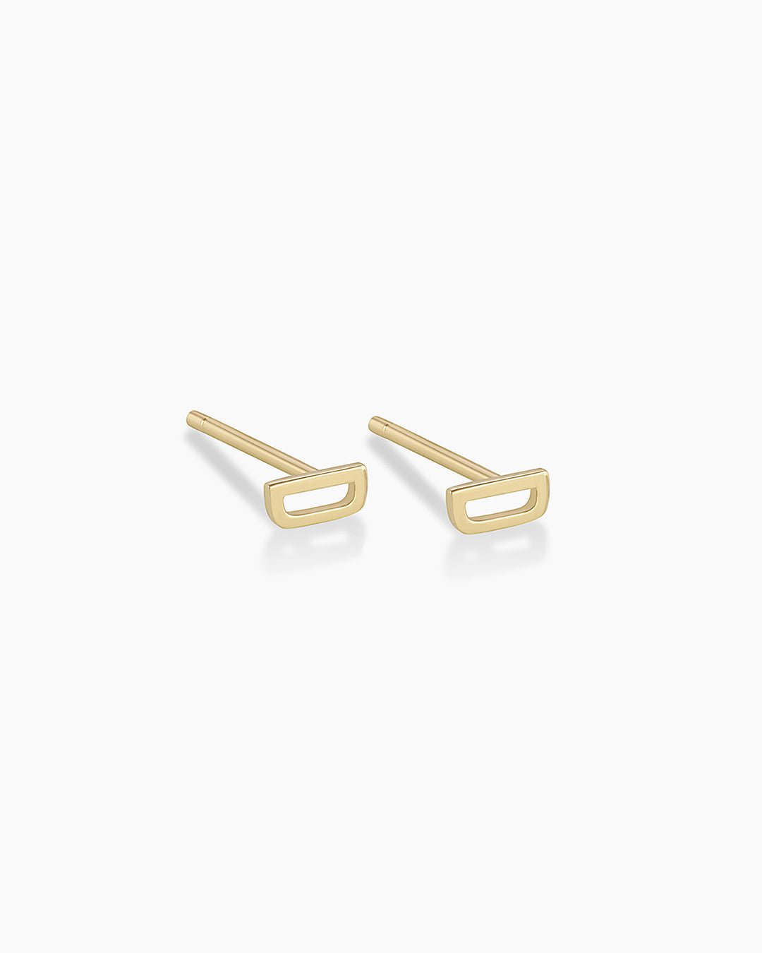 Alphabet earring stud || option::14k Solid Gold, D, Pair