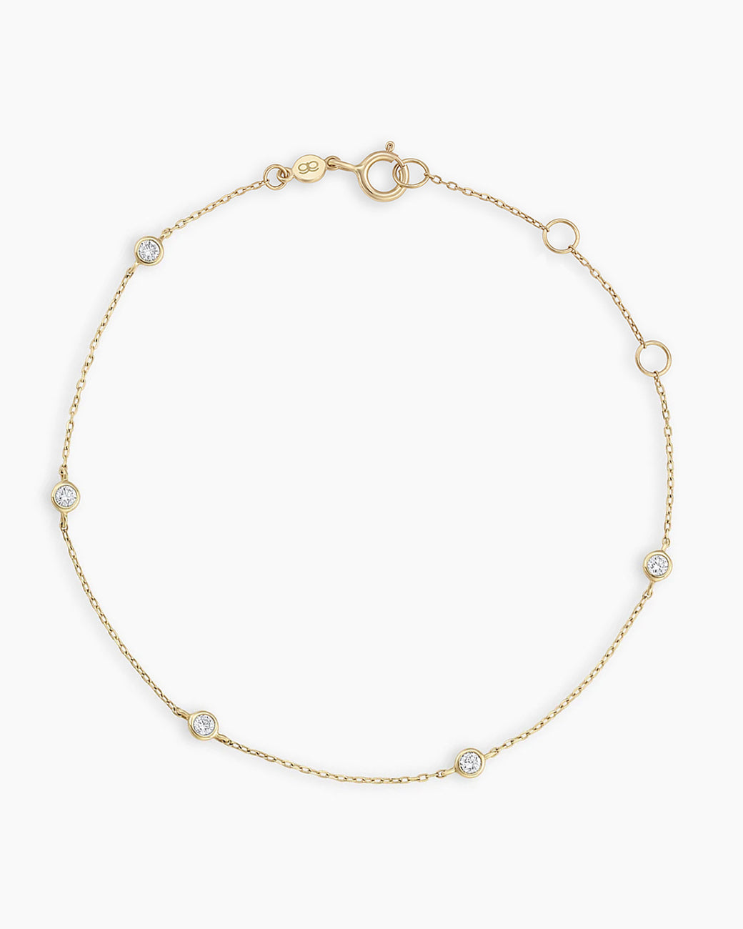 Classic Five Diamond Bracelet || option::14K Solid Gold