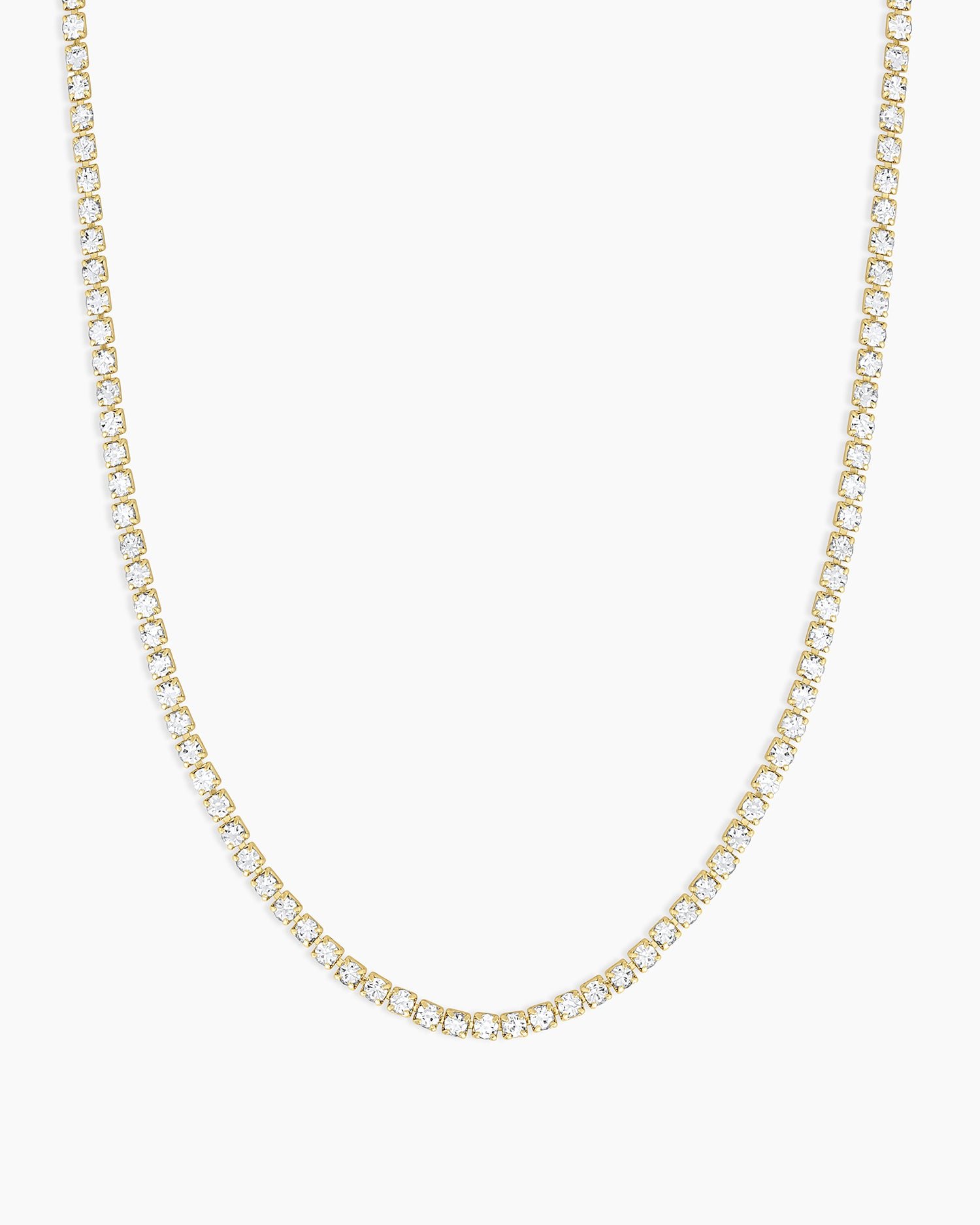 Lexi Necklace Gold Plated || option::Gold Plated, White Crystal