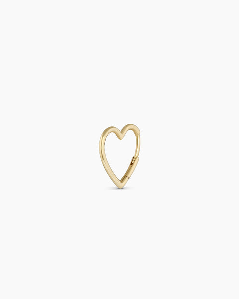 14k Gold Open Heart Single Huggie – gorjana