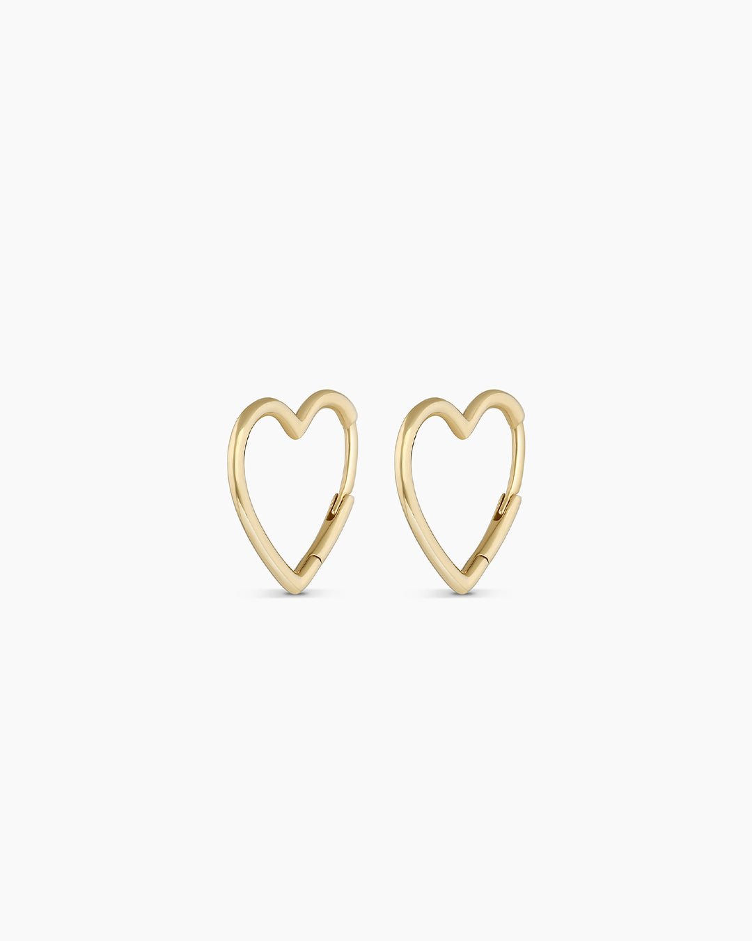 Open Heart Huggie || option::14k Solid Gold, Pair