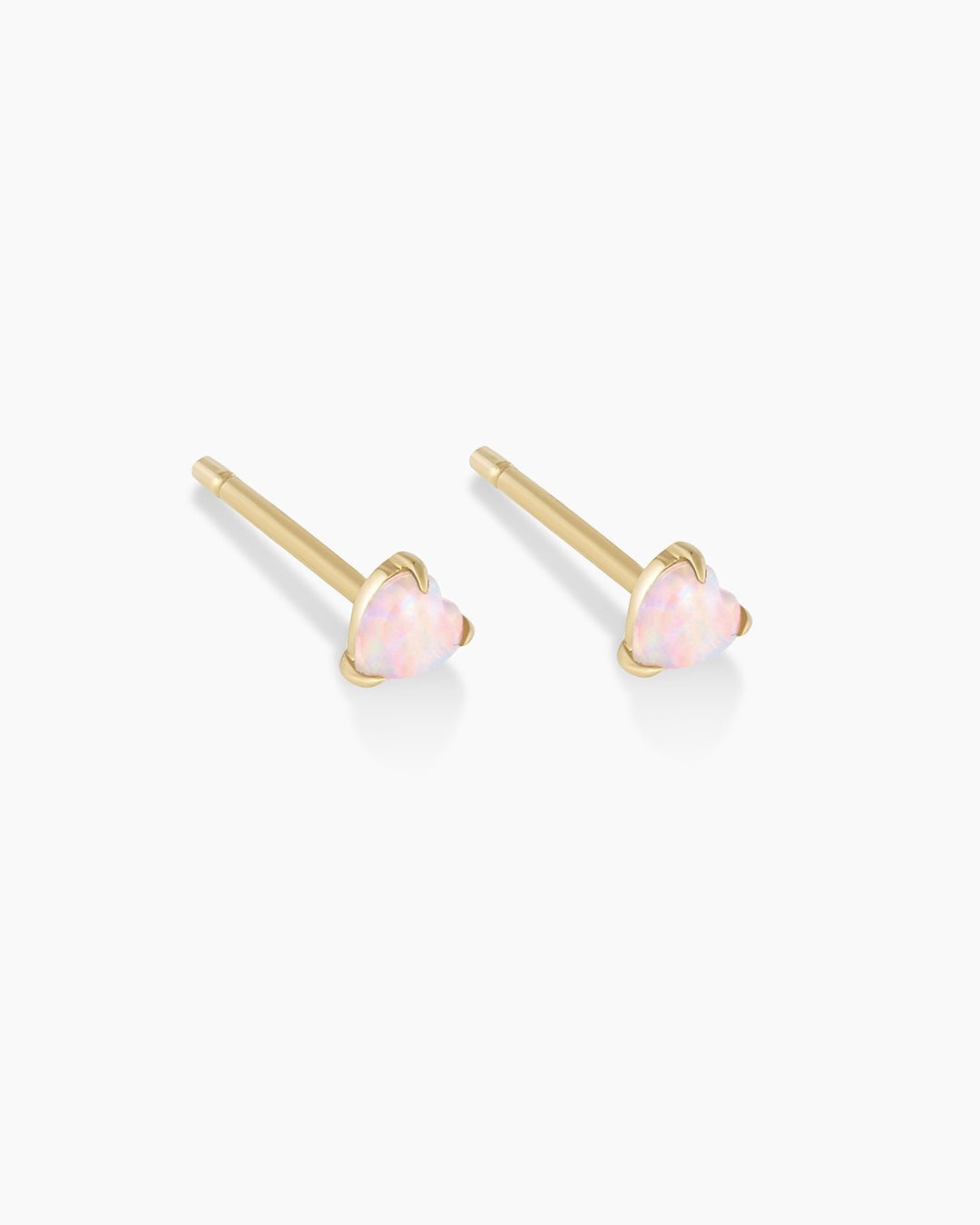 Opal Heart Stud || option::14k Solid Gold, Pair