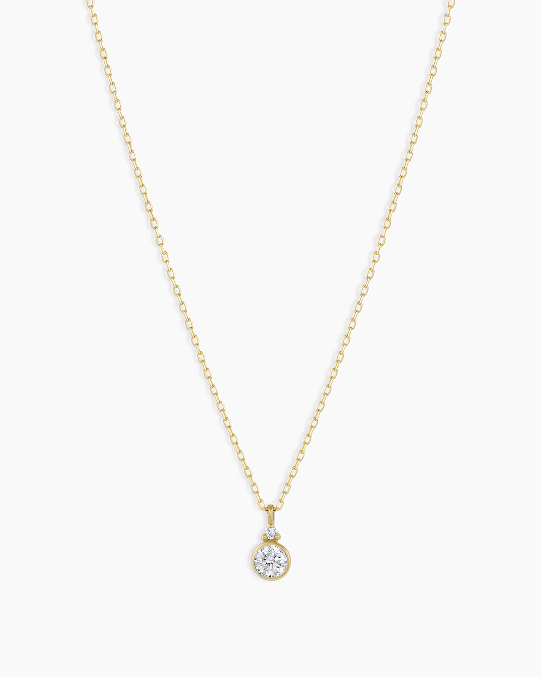 Diamond Birthstone Necklace  || option::14k Solid Gold, Diamond - April