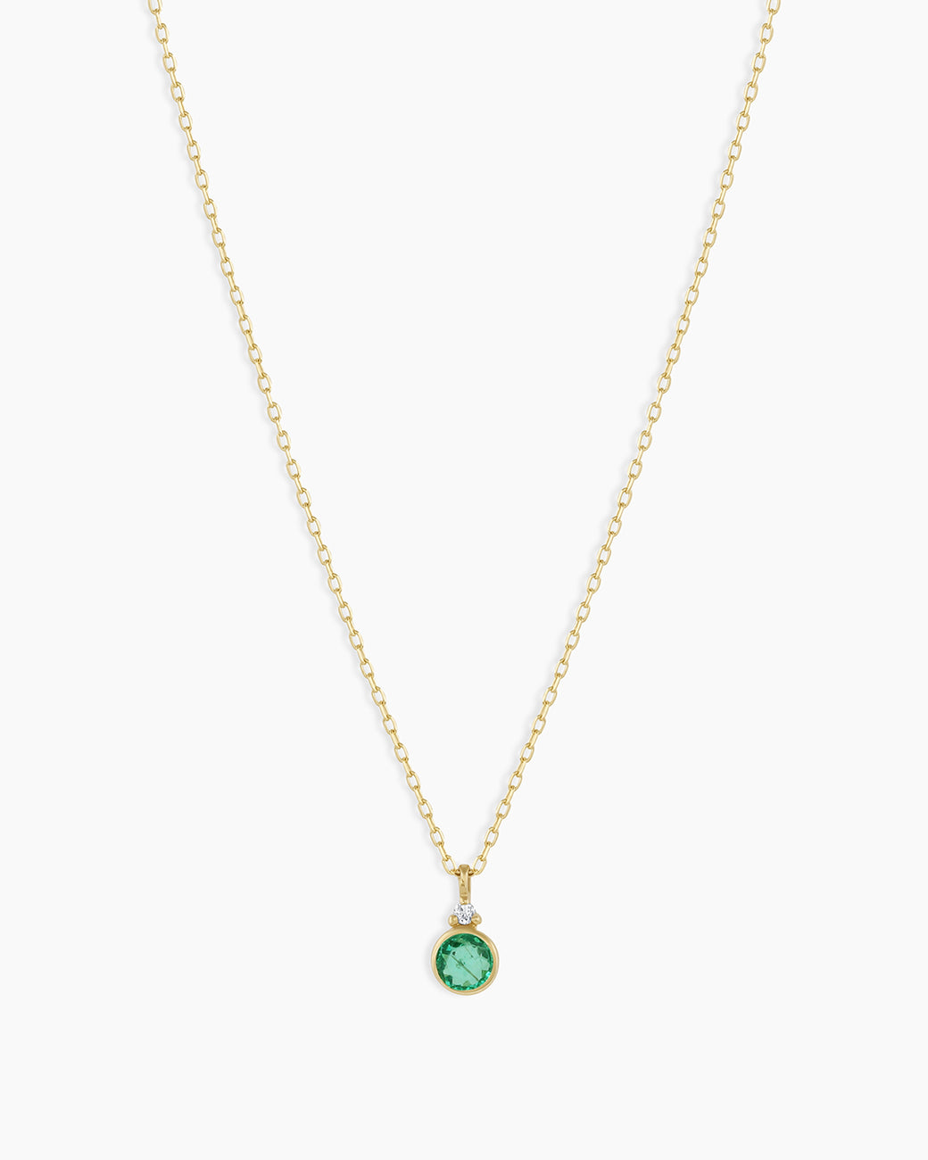 Emerald Birthstone Necklace Birthstone Necklace  || option::14K Solid Gold, Emerald - May
