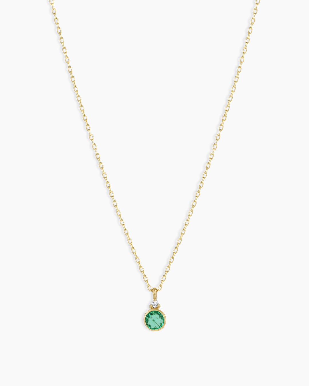 Emerald Birthstone Necklace  Birthstone Necklace   || option::14k Solid Gold, Emerald - May
