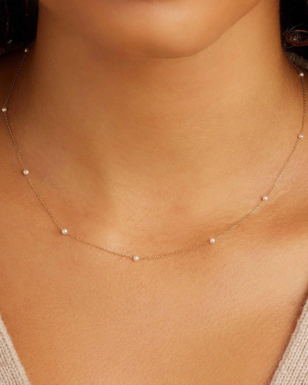 Pearl Newport Necklace || option::14k Solid Gold, Pearl - June