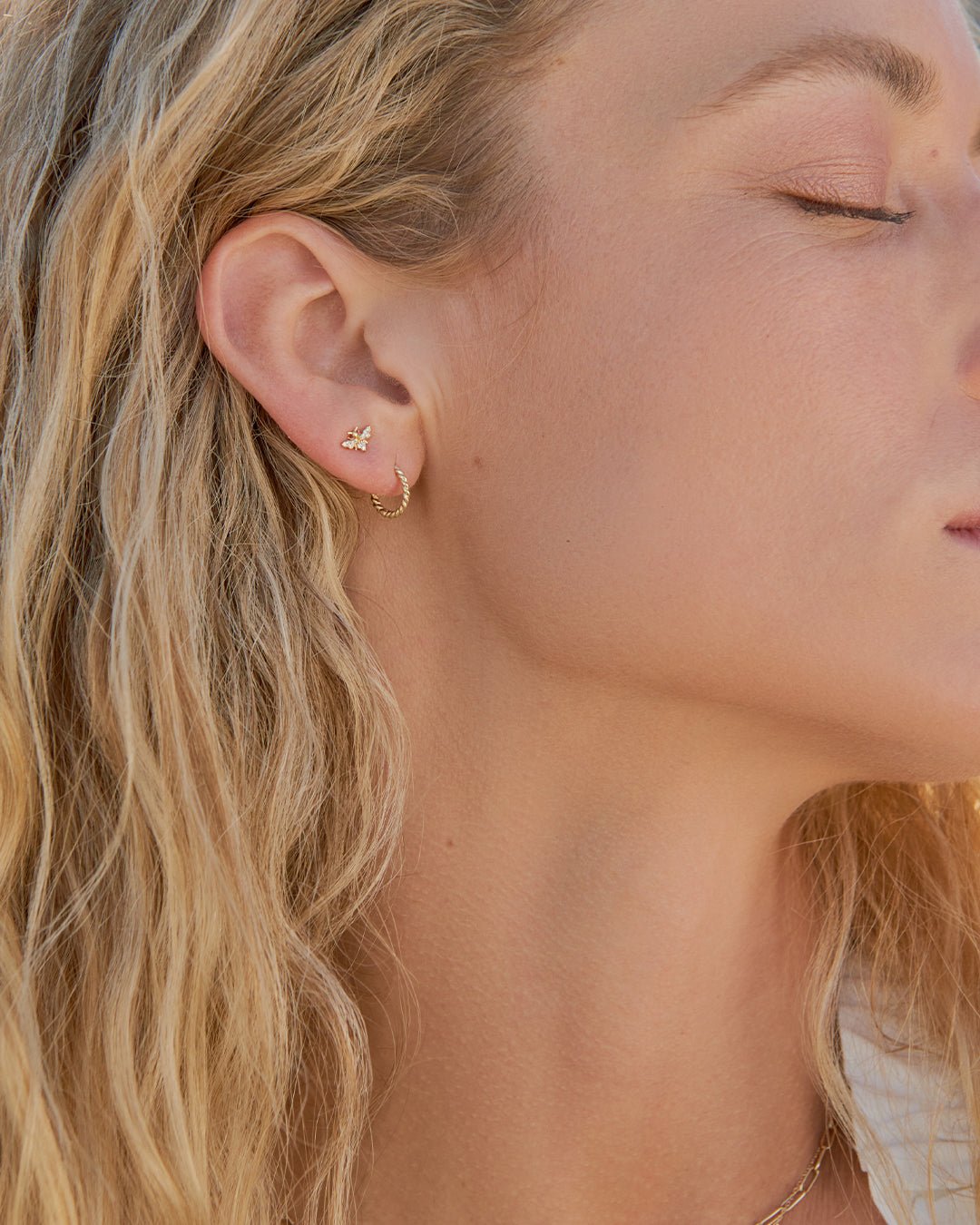 Newport Threaded Flat Back Studs Earring in 14K Solid Gold/Pair, Women's by Gorjana
