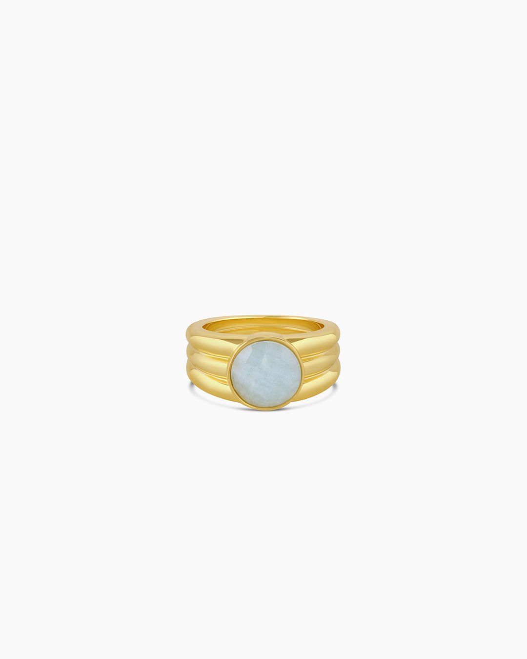 Power Gemstone Reed Ring for Truth Aquamarine Ring || option::Gold Plated, Aquamarine