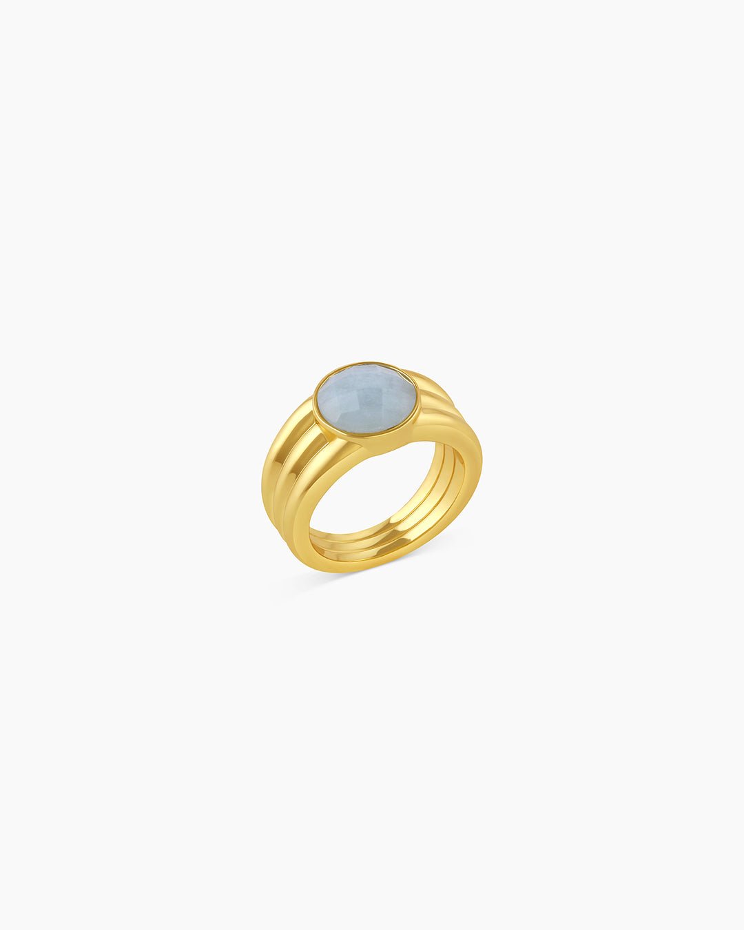 Power Gemstone Reed Ring for Truth Aquamarine Ring || option::Gold Plated, Aquamarine