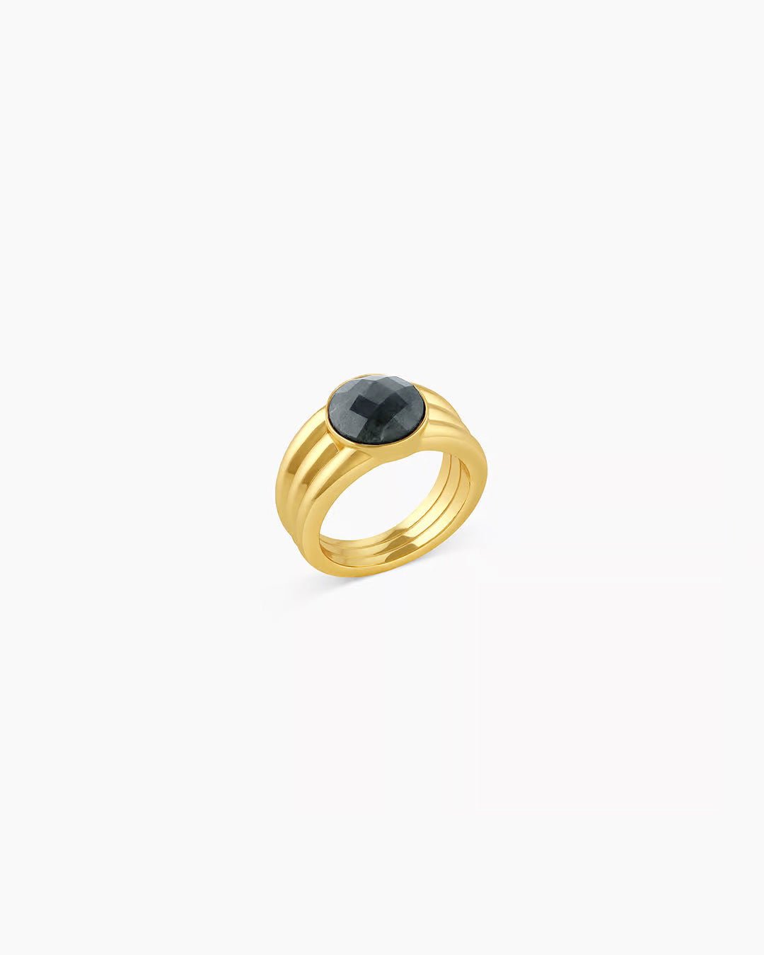 Power Gemstone Reed Ring for Balance Labradorite Ring || option::Gold Plated, Labradorite