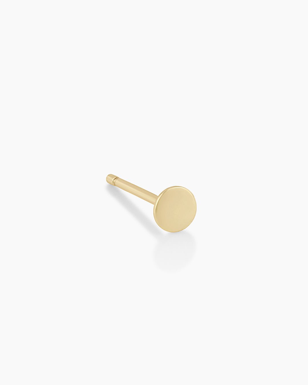 Coin Earring Stud || option::14k Solid Gold, Single