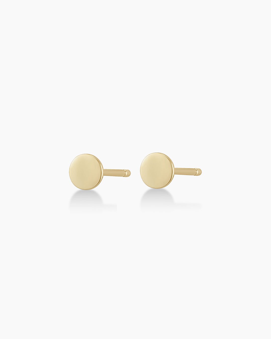 Coin Earring Stud || option::14k Solid Gold, Pair