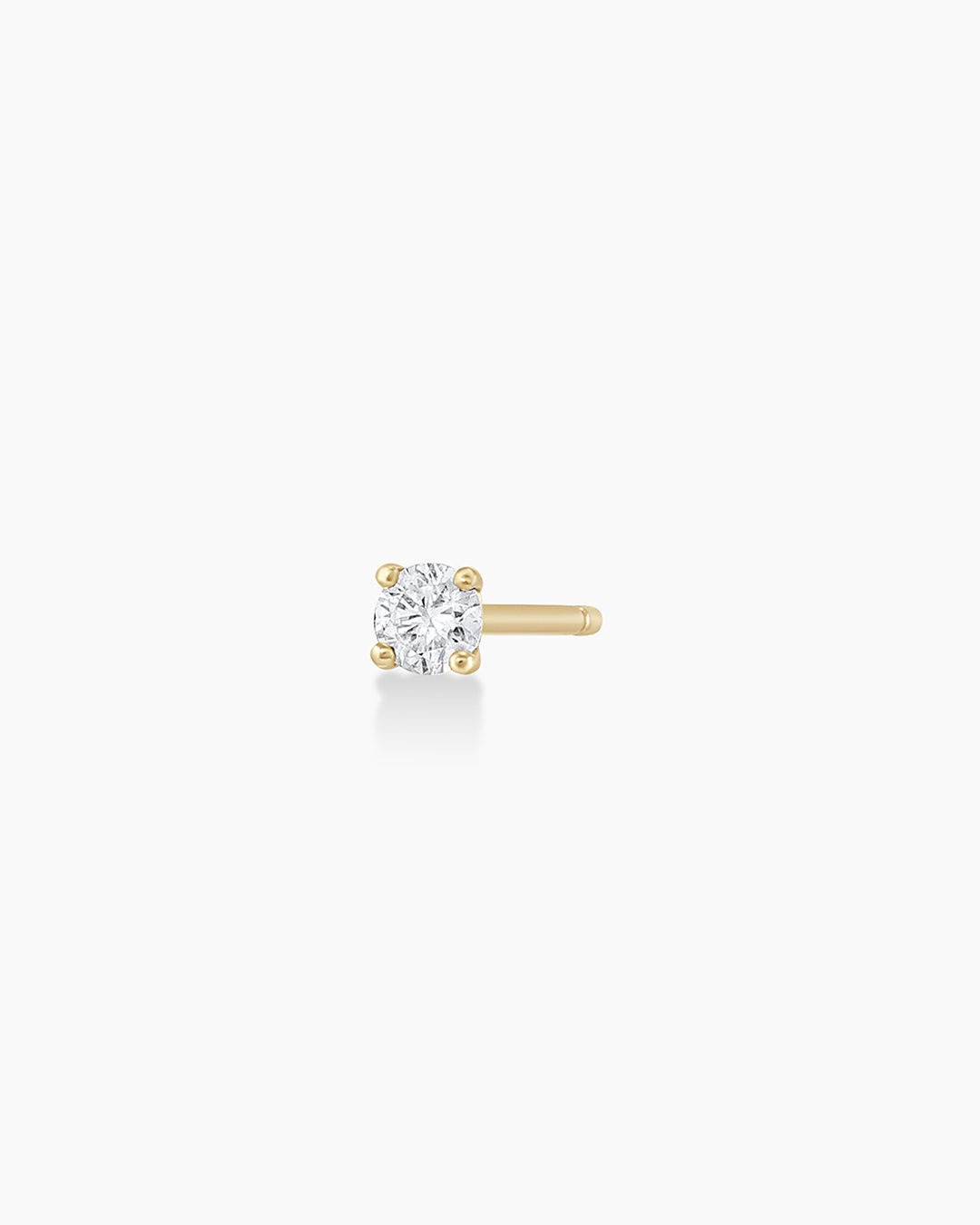 Diamond Solitaire 3 mm Studs || option::14k Solid Gold, 3mm, Single