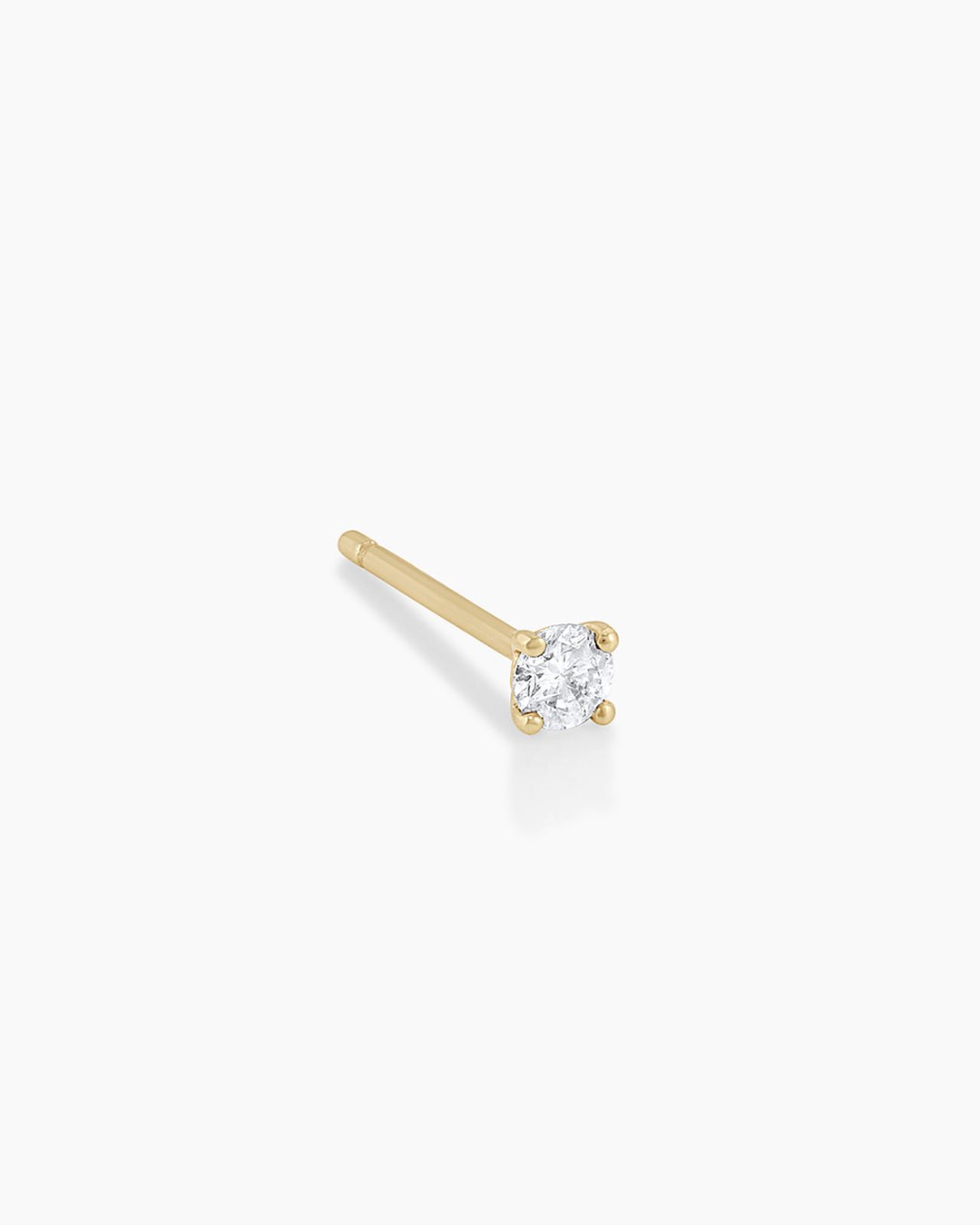 Diamond Solitaire 3 mm Studs || option::14k Solid Gold, 3mm, Single
