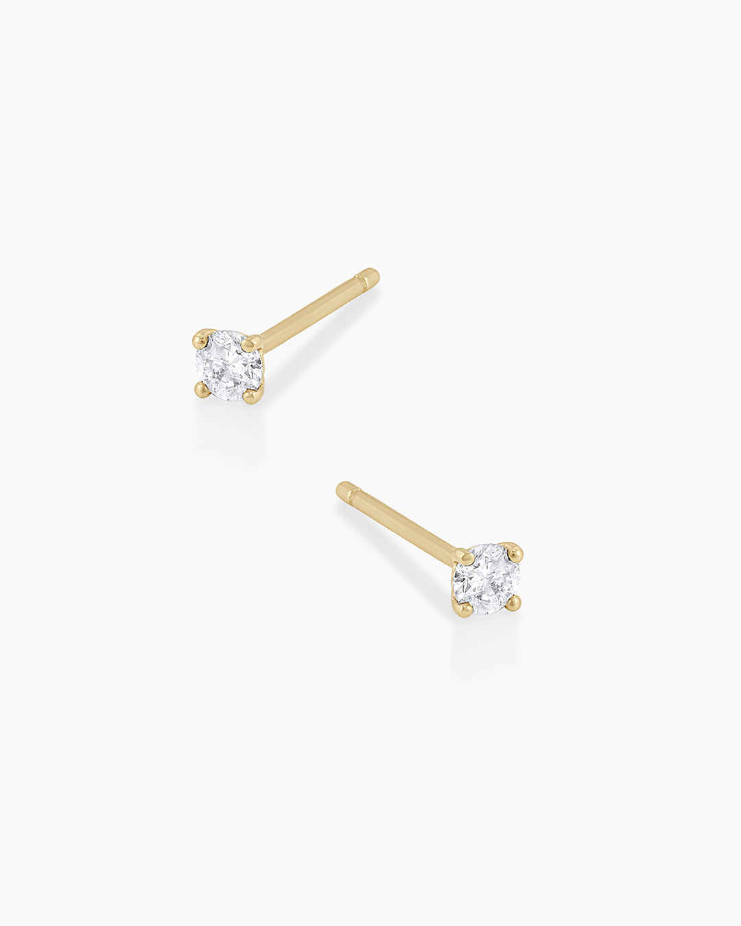 Genuine 0.85 Carat G SI1 Diamond Solitaire Stud Earrings In 14K Solid Yellow Gold