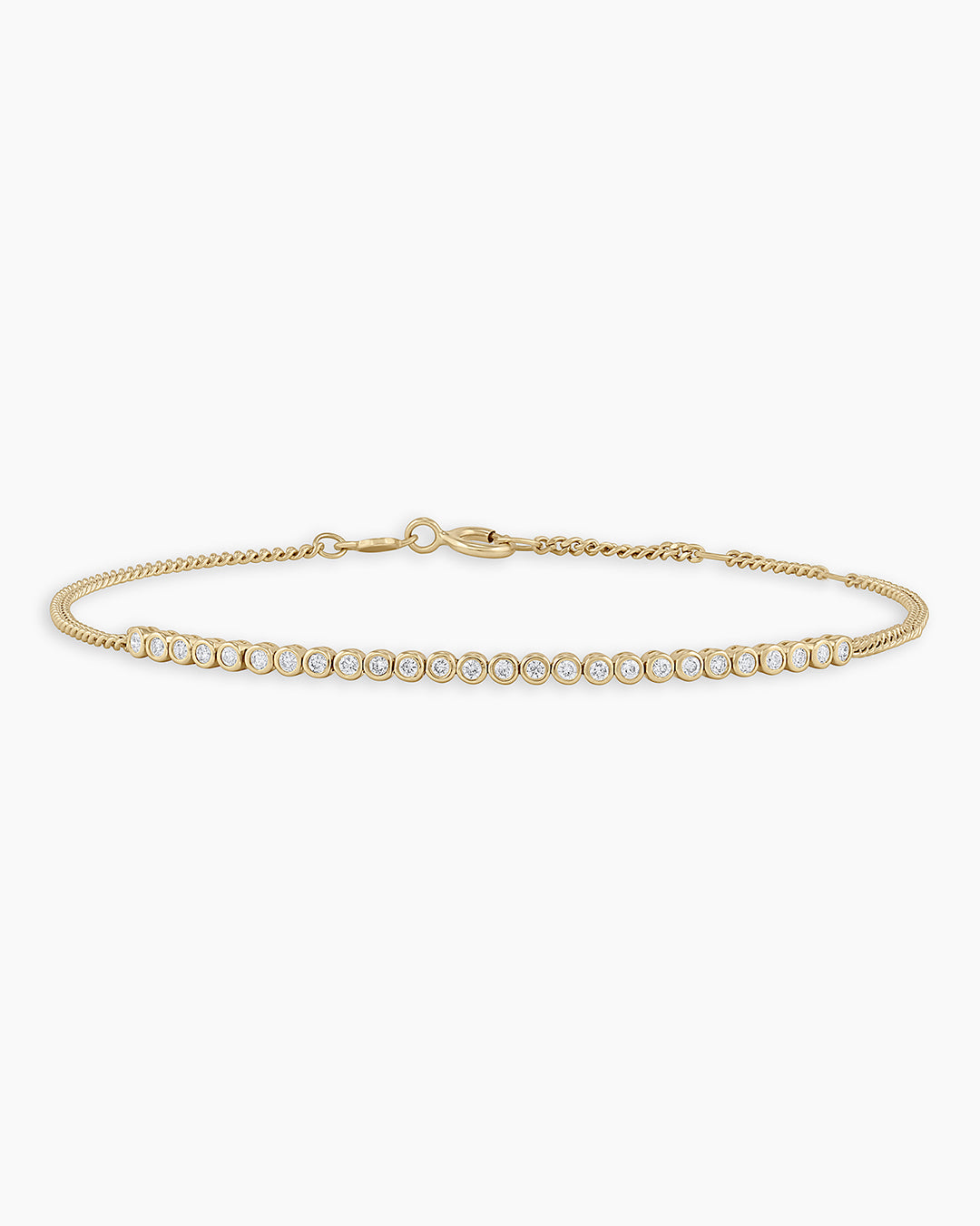 Classic  Diamond Row Bracelet || option::14k Solid Gold