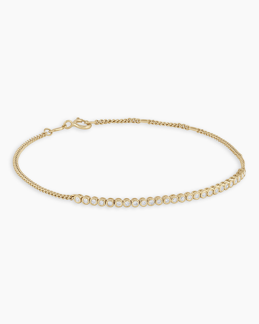 Classic  Diamond Row Bracelet || option::14k Solid Gold